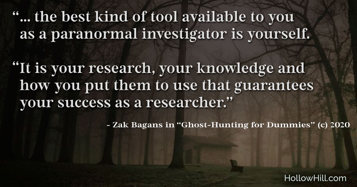 The best ghost hunting tools - Zak Bagans quote