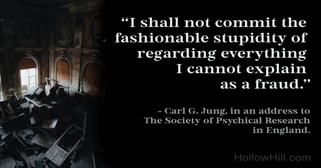 Carl Jung was not a ghost skeptic.